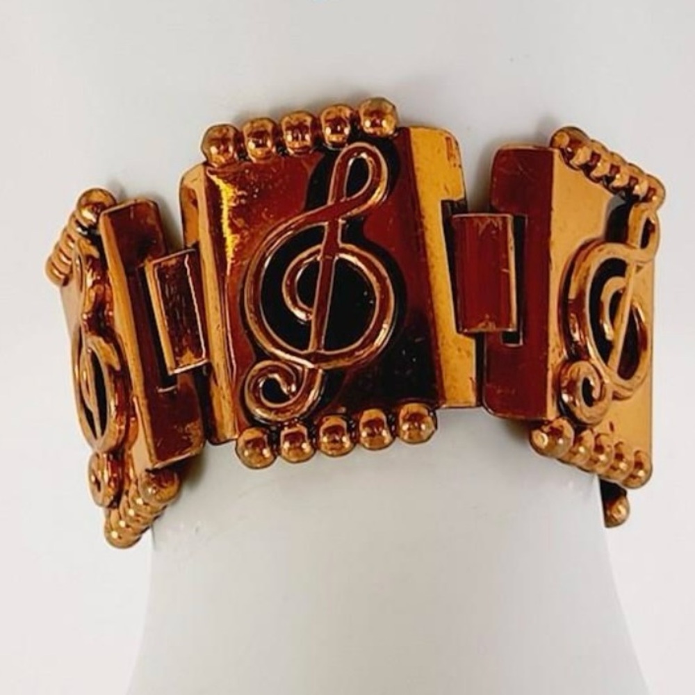Vintage Enameled Copper Panel Bracelet